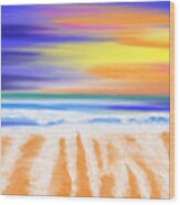 Sunset Beach Wood Print