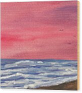 Sunset Beach Wood Print