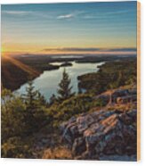 Sunset Beech Mountain, Acadia Np Wood Print