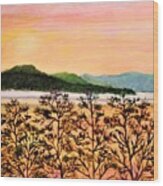 Sunset - Clear Lake Wood Print