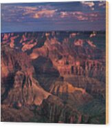 Sunset Clearing Storm North Rim Grand Canyon Np Arizona Wood Print
