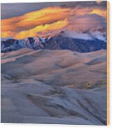 Sunset Clouds Over The Sangre De Cristo Mountain Range Wood Print