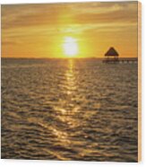 Sunset In Belize Wood Print
