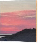 Sunset On Lake Michigan Wood Print