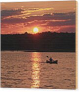 Sunset On Nimisila Lake Wood Print