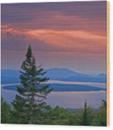 Sunset Over Mooselookmeguntic Lake Wood Print