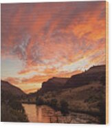 Sunset Over The Warm Springs Indian Reservation Wood Print