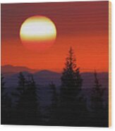 Sunset South Oregon Wood Print
