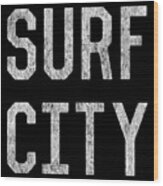 Surf City Wood Print