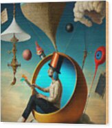 Surreal  Visualization  Of  Metaphorical  Allegory By Asar Studios Wood Print