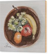 Sustenance In A Wooden Bowl Wood Print