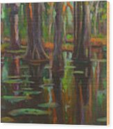 Swamp Magic Painting Florida Swamp Soothing Swamp Water Calm Wat Wood Print
