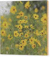 Swamp Sunflowers Wood Print