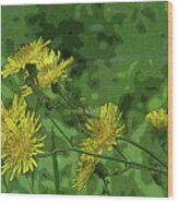 Swaying Dandelions Wood Print