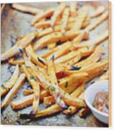 Sweet Potato French Fries Wood Print