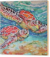 Splendid Sea Turtles Wood Print