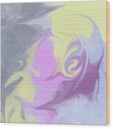 Swirling Abstract In Purple And Yellow Wood Print