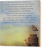 Sympathy Part Of The Seas Burial At Sea Of Sailor Fisherman Sympathy Card Wood Print