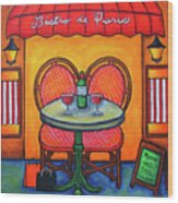 Table For Two In Paris Wood Print