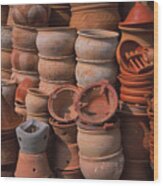 Tagine Cookers And Other  Pottery Wood Print