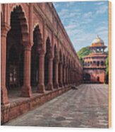Taj Mahal Red Sandstone Columned Arcade Wood Print