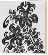 Tapestry Flower Ink 3 Wood Print