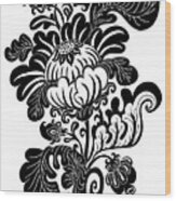 Tapestry Flower Ink 6 Wood Print