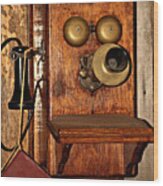 Telephone Old Fashioned Wood Print