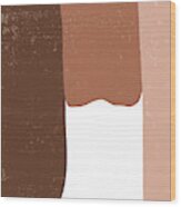 Terracotta Abstract 49 - Modern, Contemporary Art - Abstract Organic Shapes - Brown, Burnt Sienna Wood Print