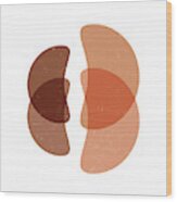 Terracotta Abstract 67 - Modern, Contemporary Art - Abstract Organic Shapes - Minimal - Brown Wood Print