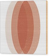 Terracotta Abstract 71 - Modern, Contemporary Art - Minimal Brown Ellipse Shapes Wood Print