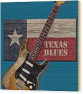 Texas Blues Shirt Wood Print