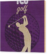 Texas Christian University College Golf Sports Vintage Poster Wood Print