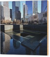 For The Survivors - Ground Zero, 9/11 Memorial. New York City Wood Print