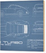 The 911 Turbo Blueprint Wood Print