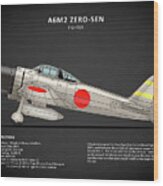 The A6m2 Zero Wood Print