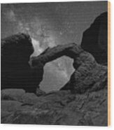 The Arch Valley Of Fire Black White Nevada Wood Print