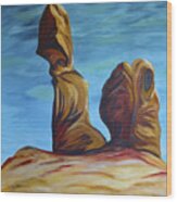 The Balanced Rock Wood Print