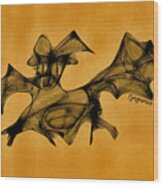 Funny Looking Bat Want To Be Terifying Wood Print