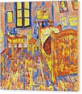 The Bedroom In Arles By Van Gogh - Colorful Digital Recreation Wood Print