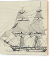 The Brig Pericles - 1820 Wood Print