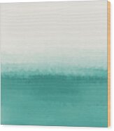 The Call Of The Ocean 3 - Minimal Contemporary Abstract - White, Blue, Cyan Wood Print