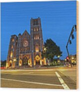 The Cathedral Of The Holy Cross In The South End Boston Ma Washington St Wood Print