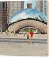 The Chicago Bean Wood Print