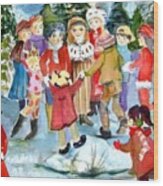 Children Of Christmas Past Wood Print