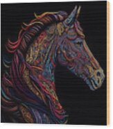 The Colorful Horse Wood Print
