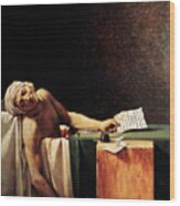 The Death Of Marat Wood Print