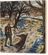 The Deer Hunter Wood Print