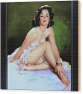 The Elegant Beauty Of Annette By Gil Elvgren Vintage Illustration Xzendor7 Art Reproductions Wood Print