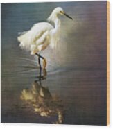 The Ethereal Egret Wood Print